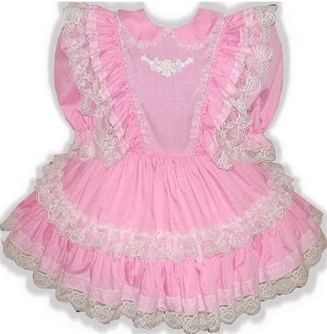 Linda Custom Fit Pink Lacy Ruffles Adult Baby Little Girl Sissy Dress Lpd
