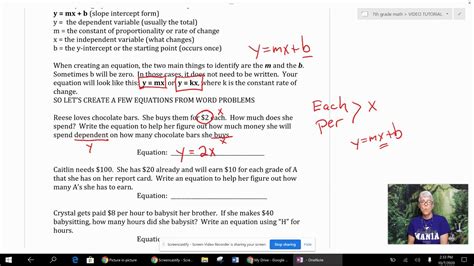 32 Notes Writing Equations From Word Problems Youtube