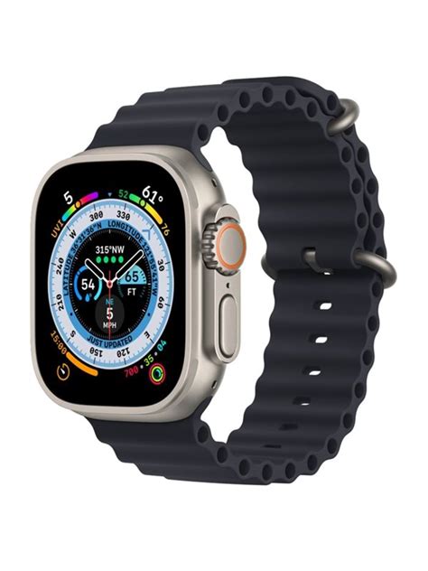 Apple Watch Ultra Gps Cellular 49mm Titanium Case With Midnight Ocean Band Til 7799 Dkk