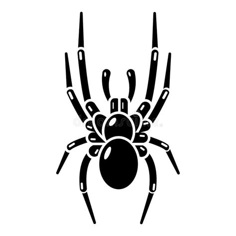 Black Spider Icon Flat Style Stock Vector Illustration Of Sign Dark