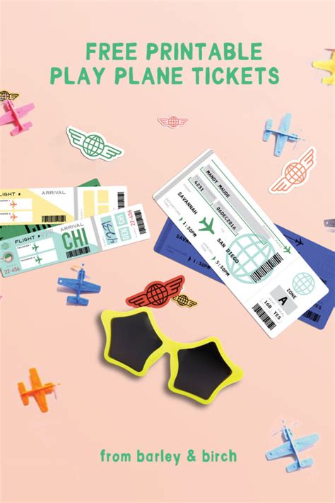 Free printable plane tickets