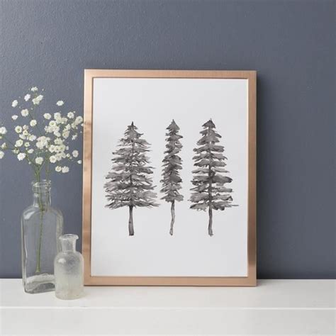 See more ideas about branch decor, decor, driftwood. Minimalist Nordic Forest Black and White Pine Tree Ink ...