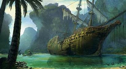 Fantasy Ship Artwork Wreck Wallpapers Desktop Backgrounds