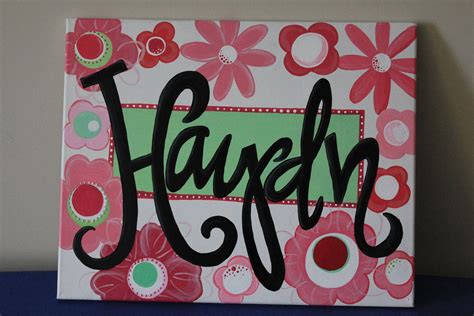 Girls Name Painted On Canvas By Gnatsgnamecreations On Etsy 7500
