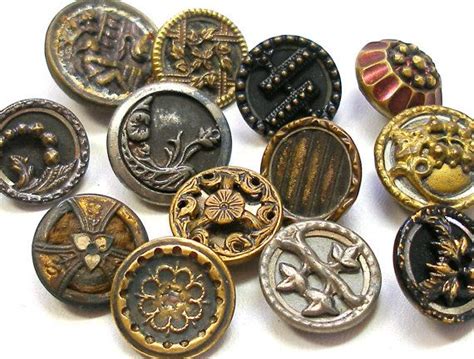 Mixed Vintage Metal Buttons Materials Craft Supplies And Tools