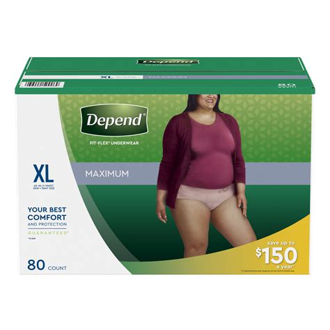 Depend - Depend Fit-Flex Underwear for Women X-Large (80 ct.) - Walmart.com - Walmart.com