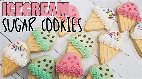 Three Ice Cream Cone Decorated Sugar Cookies On Kookievision YouTube