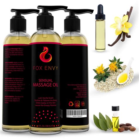 massage oil for couples women and men 1 bottle 8 fl oz vanilla scented sensual oil with