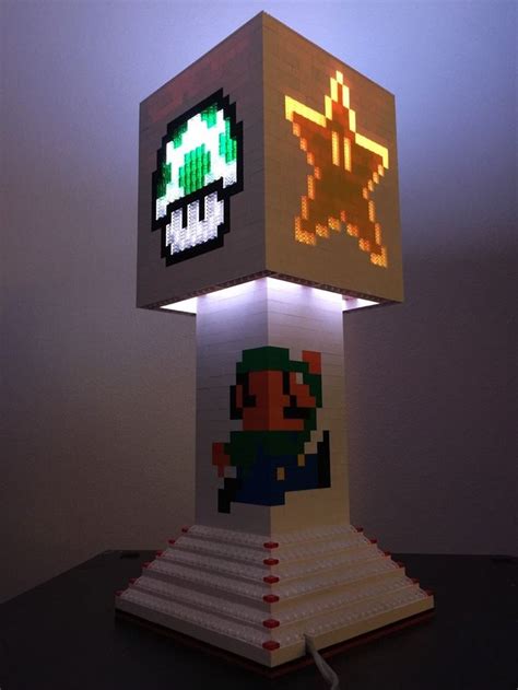 Mario Brothers Lego Lamp Etsy Lego Lamp Video Game Room Decor