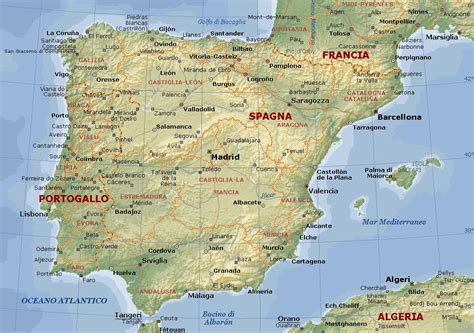 Spagna Politica Cartina Cartina Fisica Italia