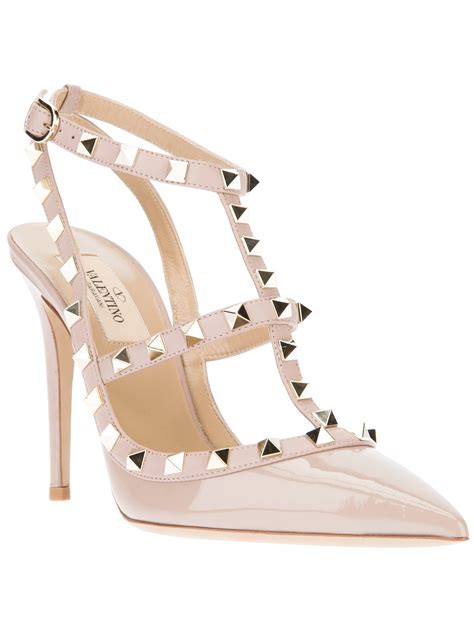 Valentino Rockstud Pump In Natural Lyst