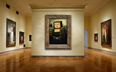 Hd Wallpaper Box Head Mona Lisa Painting With Brown Wooden Frame Boxed Mona Lisa Painting