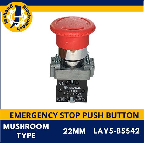 Emergency Stop Push Button Mushroom Type Mm Signaling And Controls