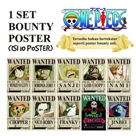 Jual PCS Poster One Piece Bounty Mugiwara Crew Set Di Lapak Sanninishii Bukalapak
