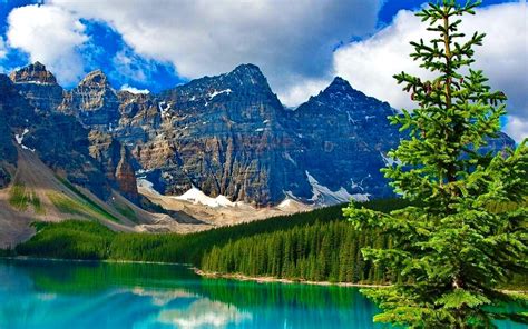 Wonderful Water Landscape And Beautiful Mountains In Back