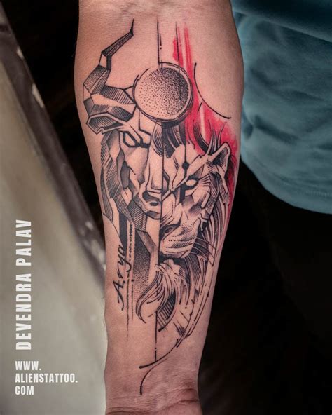 Geometric taurus tattoos tattoos geometric tattoo tatoos cow tattoo. Leo/Taurus Zodiac Sign Tattoo by Devendra Palav. on ...