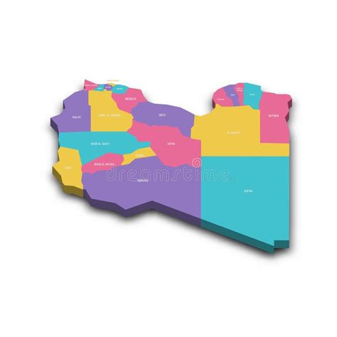 Libya Political Map Of Administrative Divisions Stock Illustration