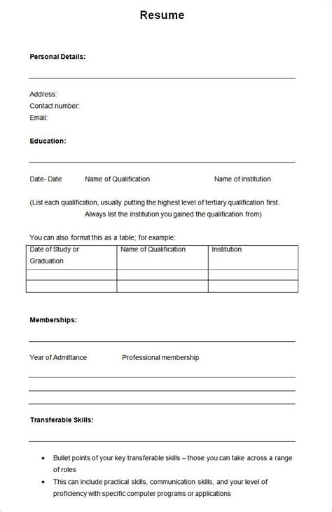 Write an engaging resume using indeed's library of free resume examples and templates. 46+ Blank Resume Templates - DOC, PDF | Free & Premium ...