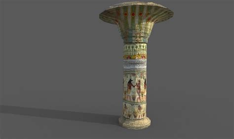 3d Model Pharaonic Column Vr Ar Low Poly Cgtrader