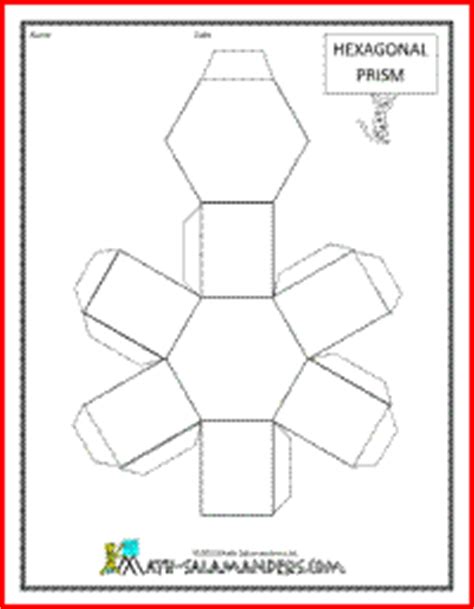 Hexagonal Prism, a printable hexagonal prism net | Nets ...