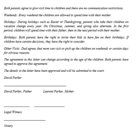 What Is The Main Purpose Of A Child Custody Agreement Letter