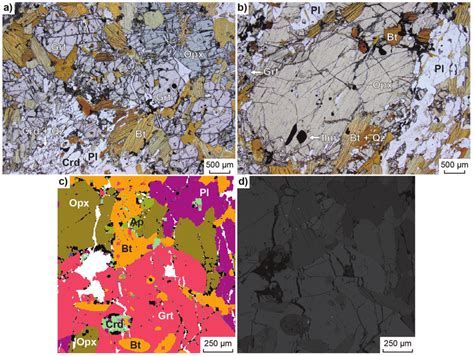 Thin Section Images Of Sample 198522 Orthopyroxene Garnet Cordierite