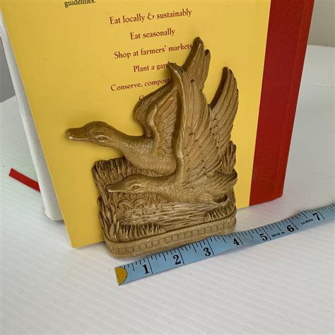 1950s Syroco Pressed Wood Bookends Pair Flying Duck Hunting Etsy