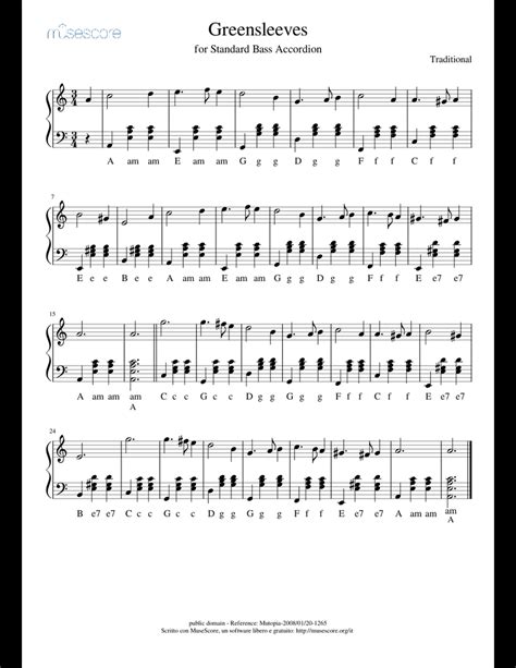 We give you 1 pages notes partial preview, in order to continue read the entire greensleeves easy piano sheet music you need to signup, download music sheet notes in pdf format also available for offline reading. Greensleeves sheet music for Accordion download free in ...