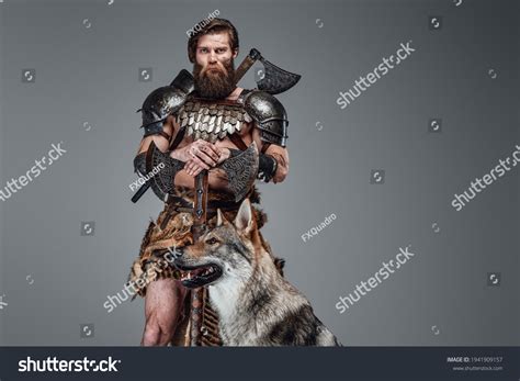 Grimy Barbaric Viking Nude Body Posing Stock Photo Edit Now