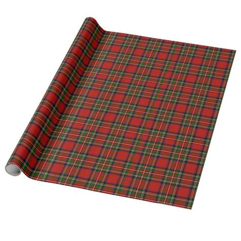 Red Stewart Plaid Wrapping Paper Preppy Classic Christmas Holiday
