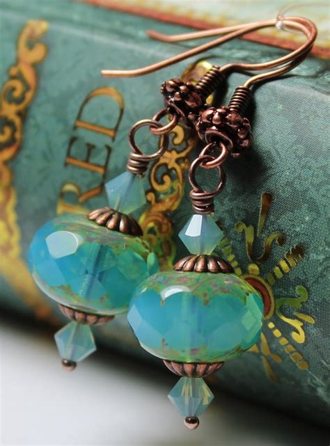 oceana handmade jewelry earrings beaded crystal czech glass