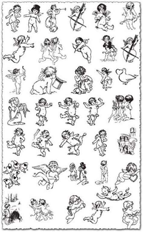 How to draw a baby angel with wings. Cupid cartoon sketches vector