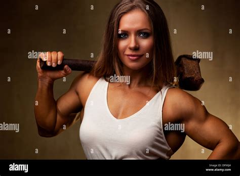 Woman With Hammer Hi Res Stock Photography And Images Alamy