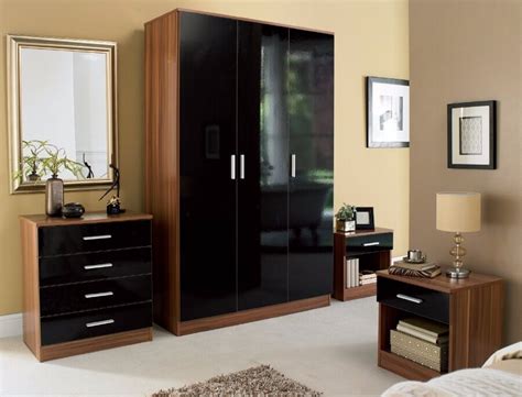 Mecor mirrored nightstand, set of 2 side tables, living room table sets, end tables 3 drawers mirror accent side tables silver finished nightstands for bedroom, living room, crystal silver. Carleton 4-Piece Bedroom Set With 3 Door Wardrobe Walnut ...