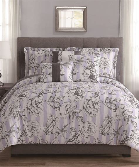 Sl Home Light Purple And Gray Regina 10 Piece Comforter Set Comforter