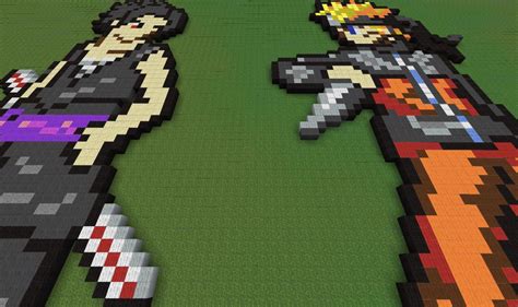 Naruto Pixel Art Sasuke Pixel Art Naruto And Sasuke Minecraft Part 1