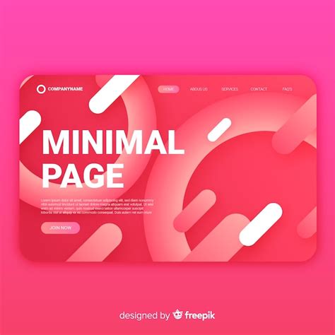 Minimal Abstract Landing Page Free Vector