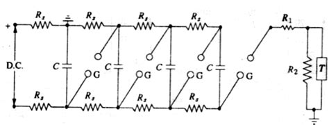 Figure 2.3 schematic diagram of marx circuit. Electrical Simplified: Marx impulse generator