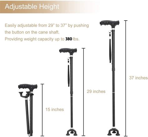 Benecane Walking Cane Adjustable Cane Flexible Walking Cane With Led