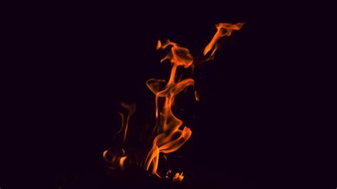 Download Wallpaper 2048x1152 Fire Flame Dark Burn Bonfire Ultrawide