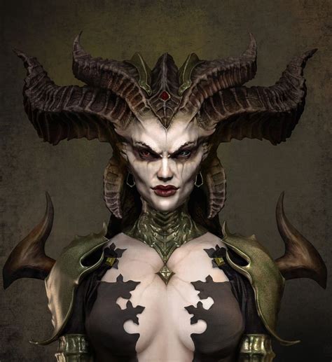 Diablo 4 Lilith Zbrush Character Art Dark Fantasy Art Mythical