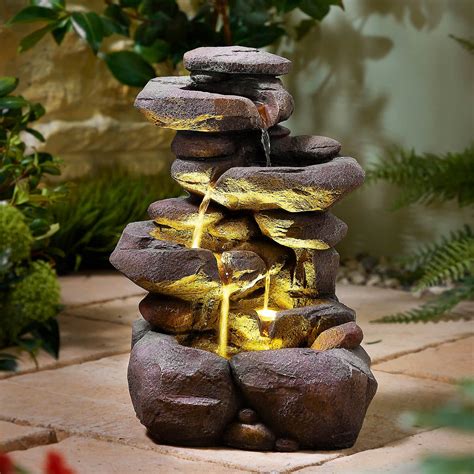 Solar Cascading Rock Water Fountain Coopers Of Stortford