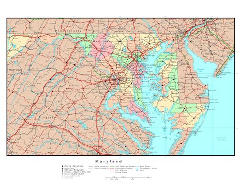 Detailed Road Map Of Maryland
