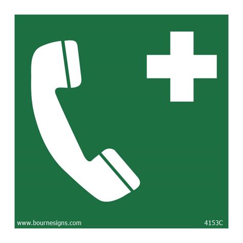 334153 Safety Sign Wo Text Emergency Telephone 150x150mm Impa Code