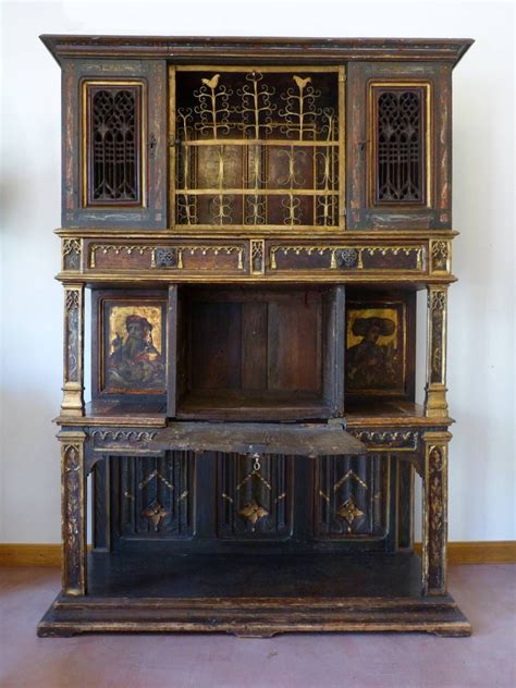 View catalog online four hands furnishes style. Gothic credenza with medieval portraits... for sale ...