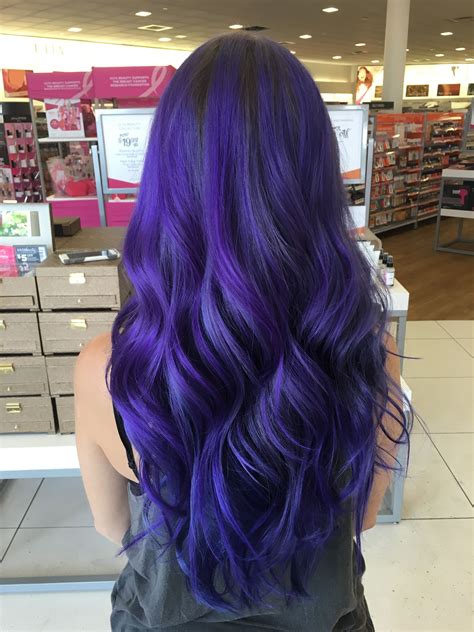 Indigo Purple Blue Hair Done With A Mix Of Pravana Vivids And Redken