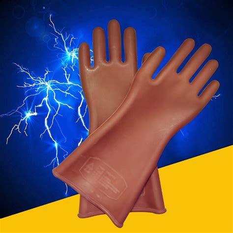 Wear Resistant Cm Kv Work Rubber Insulated Electric Gloves For Electricians Ebay