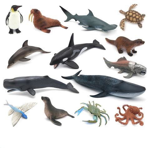 Ocean Life Simulation Animal Model Sets Shark Whale Turtle Crab Dolphin