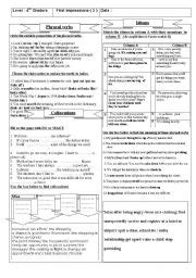 The worksheet activity to the class. English teaching worksheets: Collocations