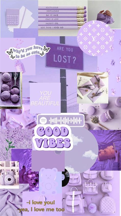 Pastel Purple Aesthetic Collage Wallpaper Light Purple Wallpaper The